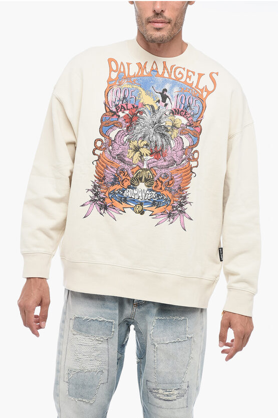 Shop Palm Angels Oversized Concert Sweatshirt With Print