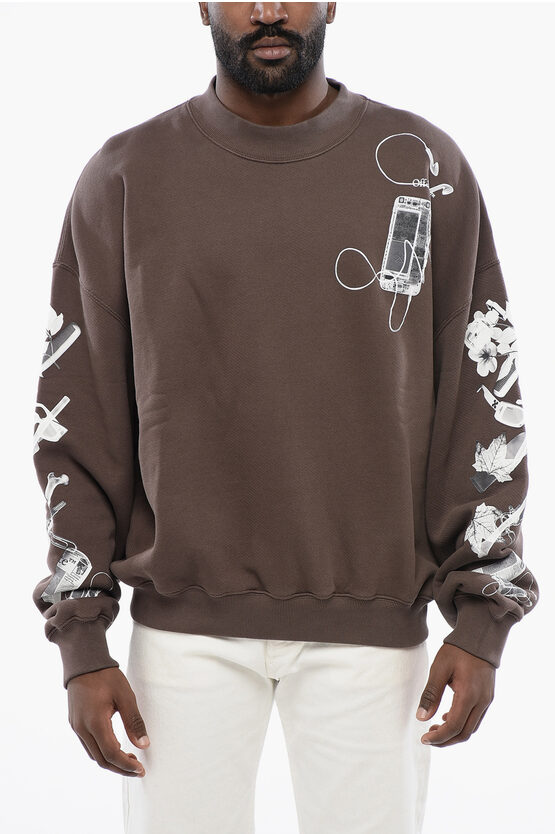 Off-white Oversized Crew-neck Sweatshirt With Print On The Back