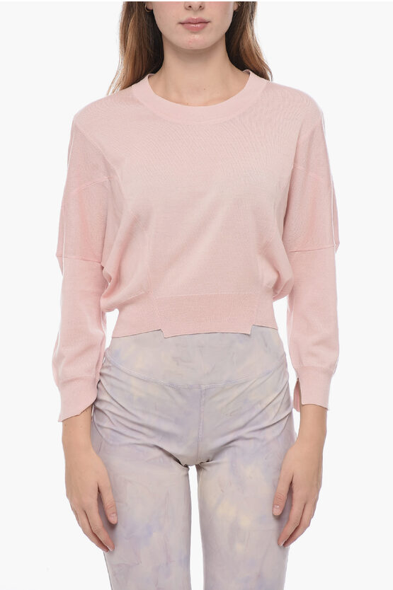 Shop Stella Mccartney Oversized Crop Sweater With Stitch Details