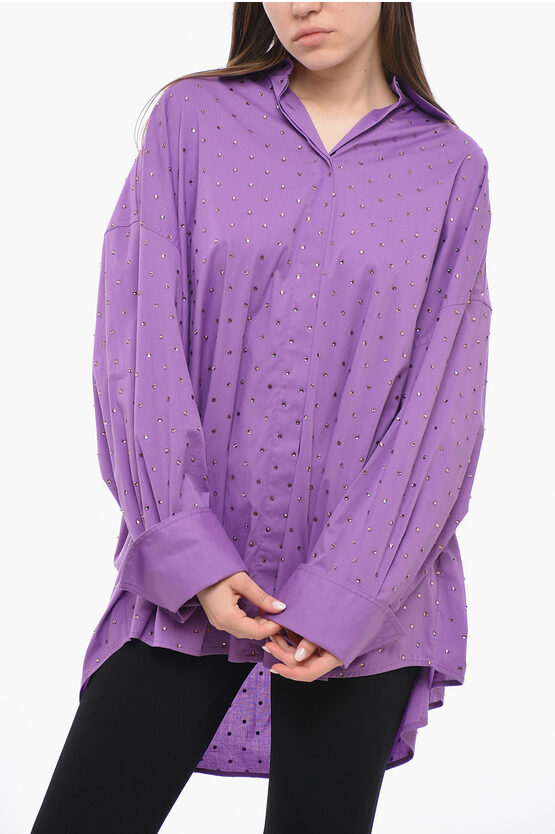 Giuseppe Di Morabito Oversized Crystal Embellished Shirt Women Oversized Crystal Embellished Shirt 1464420 Big
