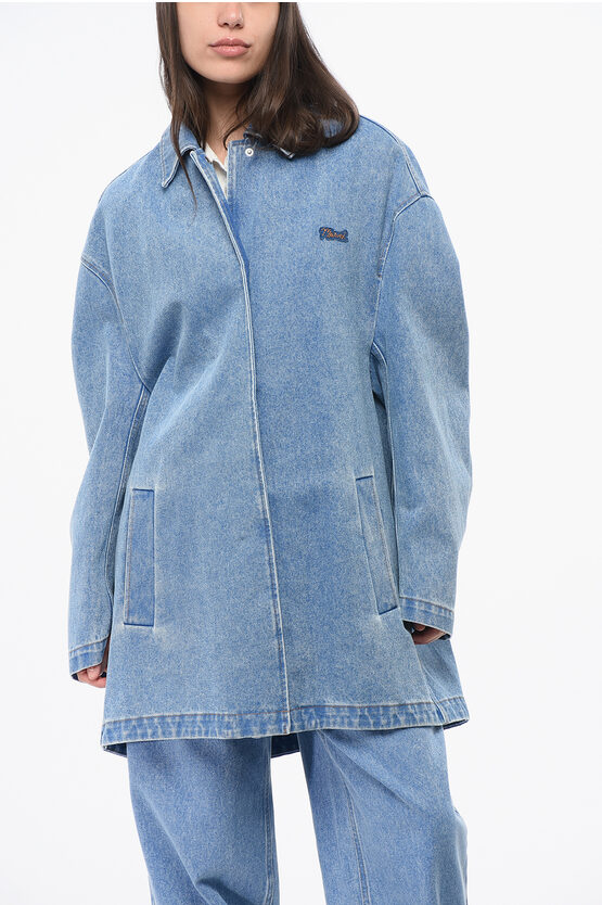 Marni Oversized Denim Jacket With Hidden Closure