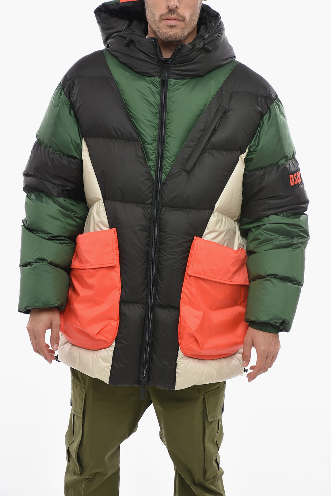 Oversized Down Jacket with Flap Pockets