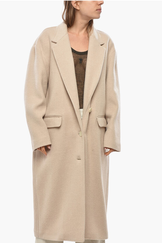 Isabel Marant Oversized Efezia Cashmere Blend Coat With Flap Pockets