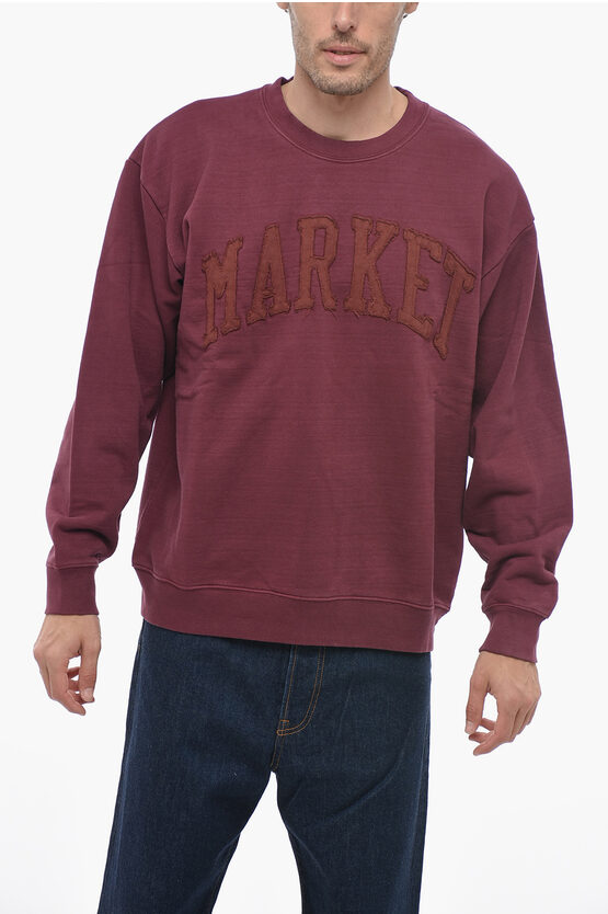 Shop Market Oversized Fit Crew-neck Sweatshirt With Embossed Logo