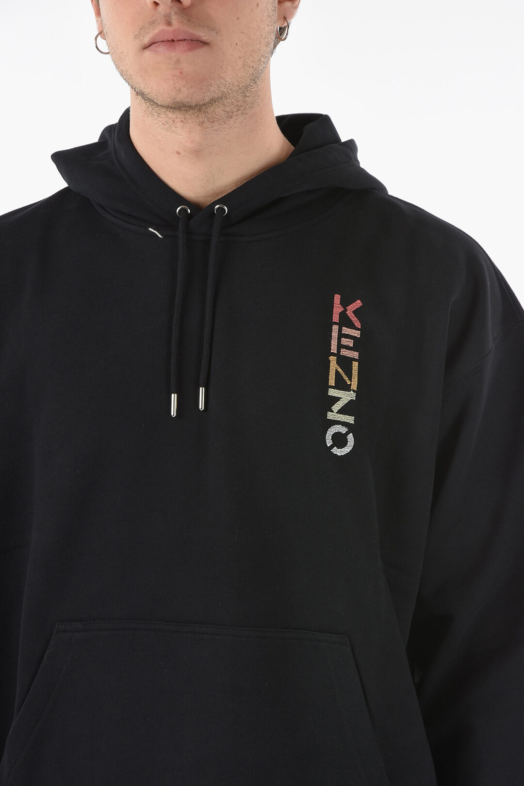 Kenzo Oversized Hoodie with Embroidered Lettering Logo men - Glamood Outlet