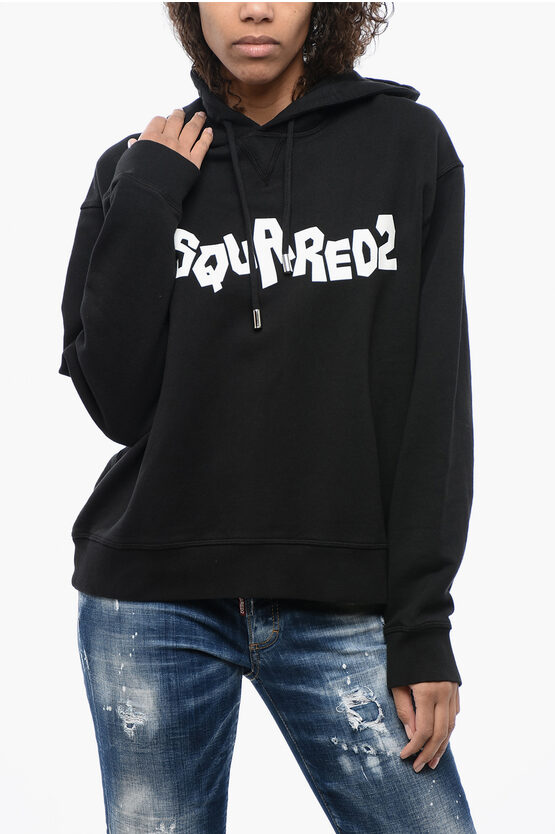 Shop Dsquared2 Oversized Hoodie With Graphic Logo