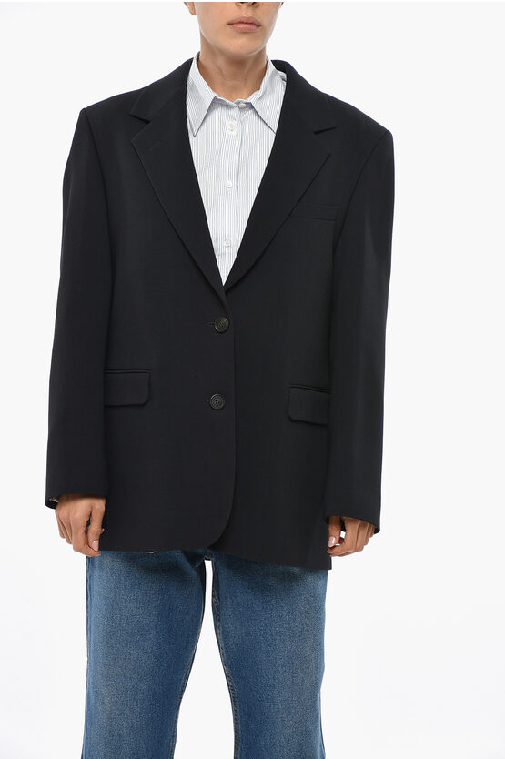 Golden Goose Oversized Maia Blazer With Flap Pockets In Black