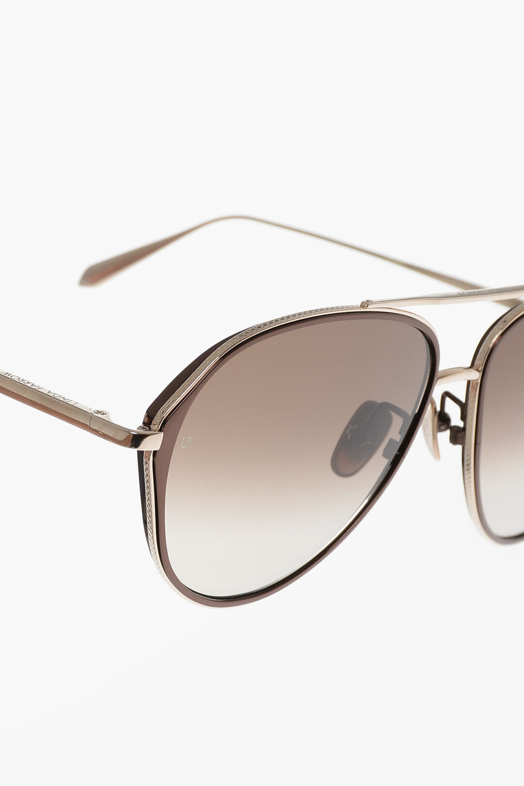 Linda Farrow Oversized Noa Aviator Sunglasses With Shaded Lenses Men Glamood Outlet 3682