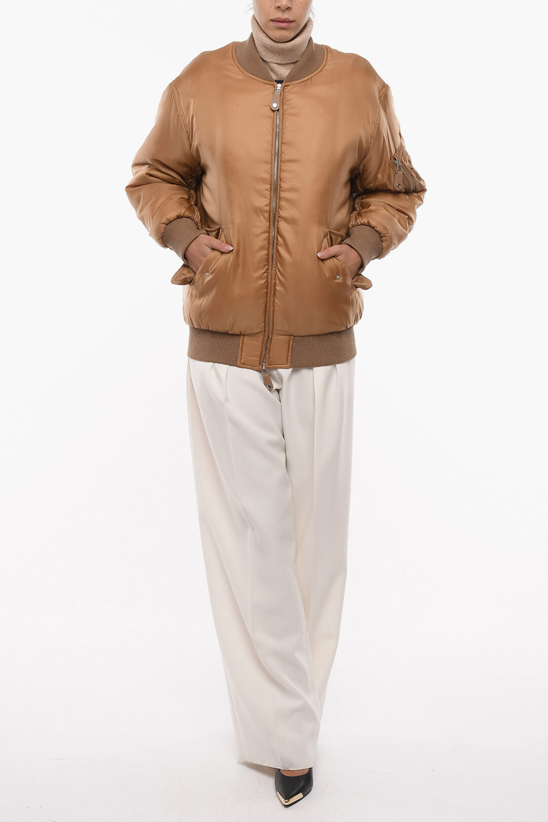 Shell bomber outlet jacket