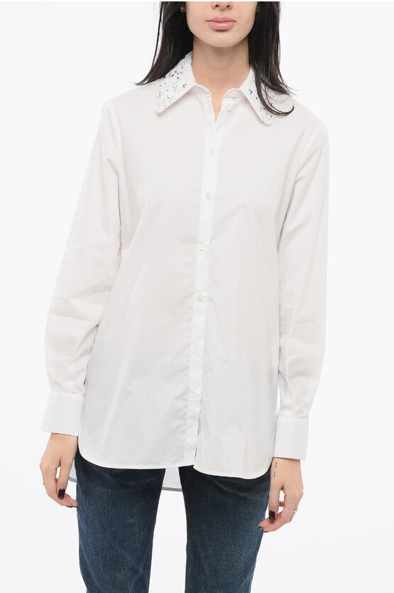 Ermanno Scervino Oversized Shirt With Embroidered Collar