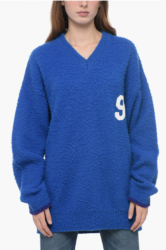 Shop Erl Oversized Sweater With V-neck