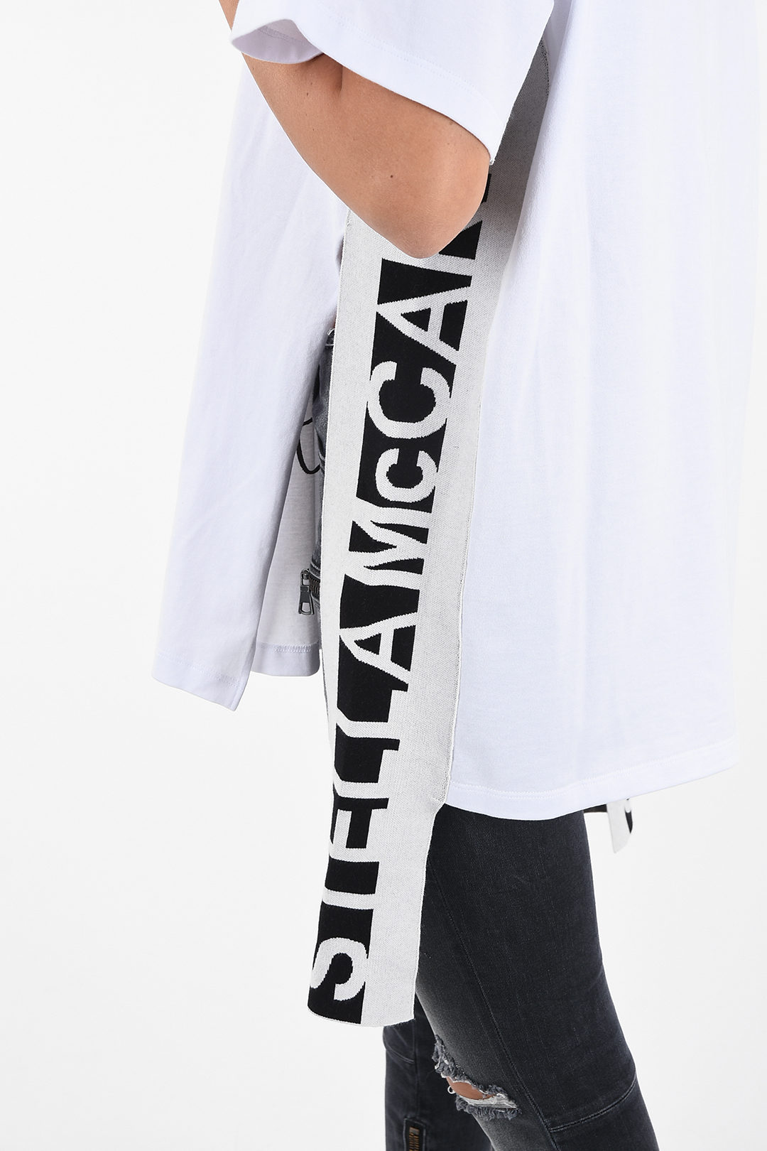 Tシャツ・カットソー Stella McCartney SS23 CREWNECK T-SHIRT (457142_SIW205940) Stella McCartney Oversized T-shirt with Logo Side Band women
