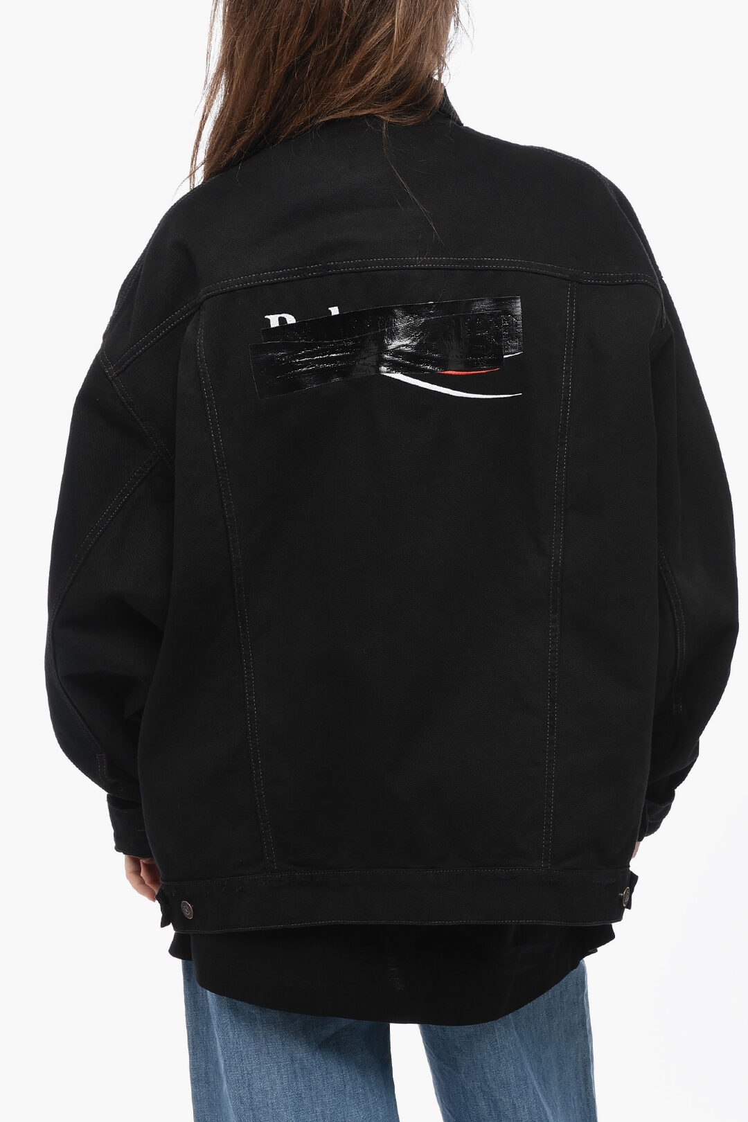 Balenciaga Oversized UNISEX Denim Jacket with Tape Detail unisex