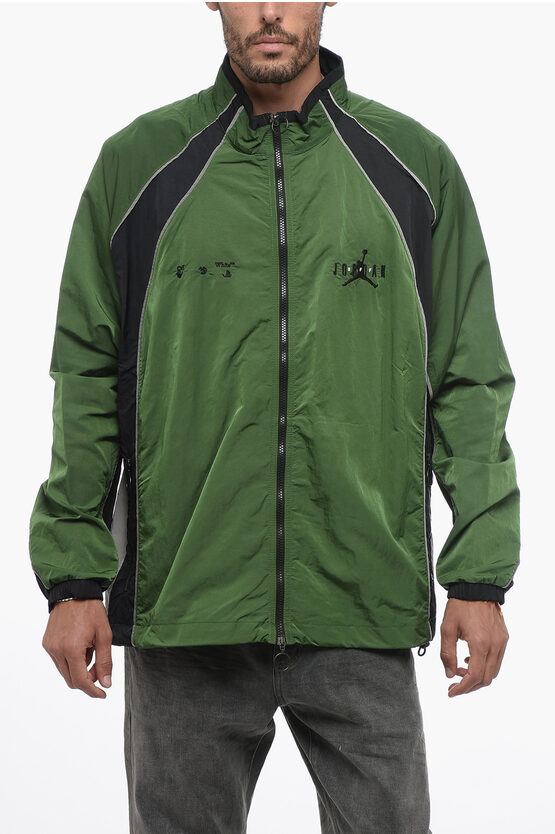 Off-white Air Jordan Nylon Windbreaker With Contrast Side Bands