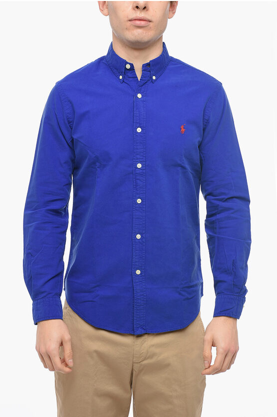 Polo Ralph Lauren Oxford Cotton Button-down Shirt In Blue