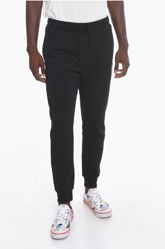 Diesel P-tary Joggers With Ton-sur-ton Logo Patch In Black