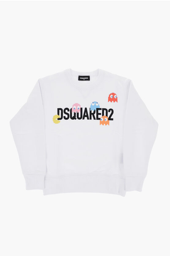 Shop Dsquared2 Pac-man Cotton Cool Fit Crew-neck Sweatshirt