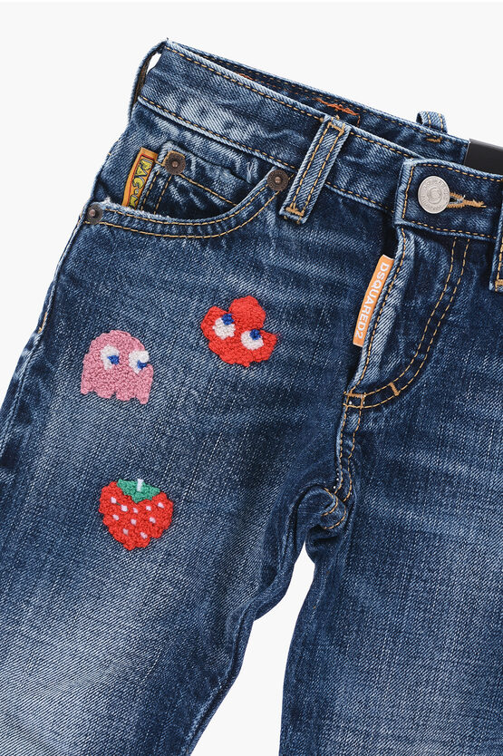 Dsquared2 Kids PAC-MAN Embroidered CLEMENT Jeans unisex