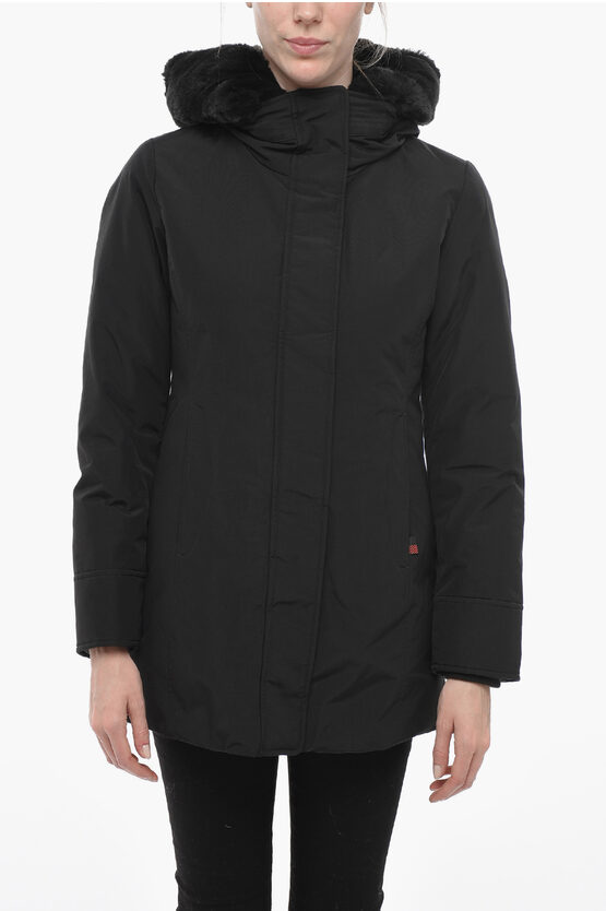 Shop Woolrich Padded Boulder Parka With Eco Fur