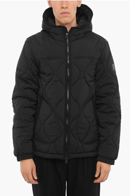 Woolrich Padded Jacket With Hood And Zip Closure In Black