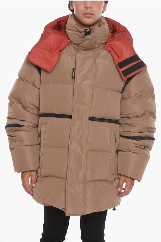 Shop Dsquared2 Padded Jacket With Removable Hood