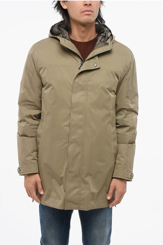 Corneliani Padded Jacket With Removable Lining In Green