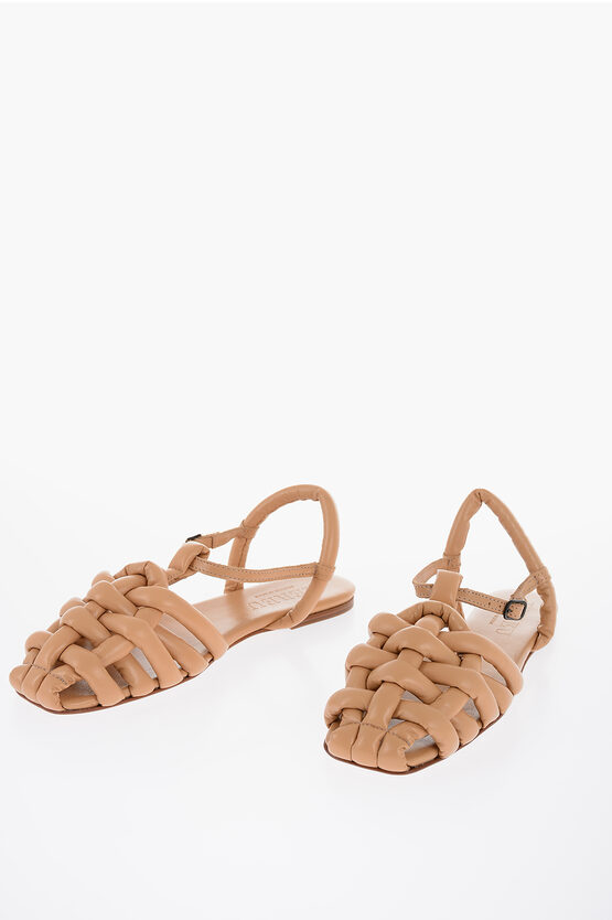 Hereu Padded Leather Cabersa Fisherman Sandals In Gold