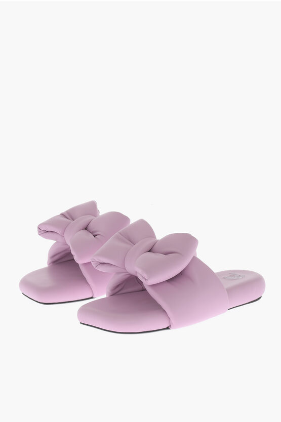 Shop Off-white Padded Leather Sandals With Maxi Bow