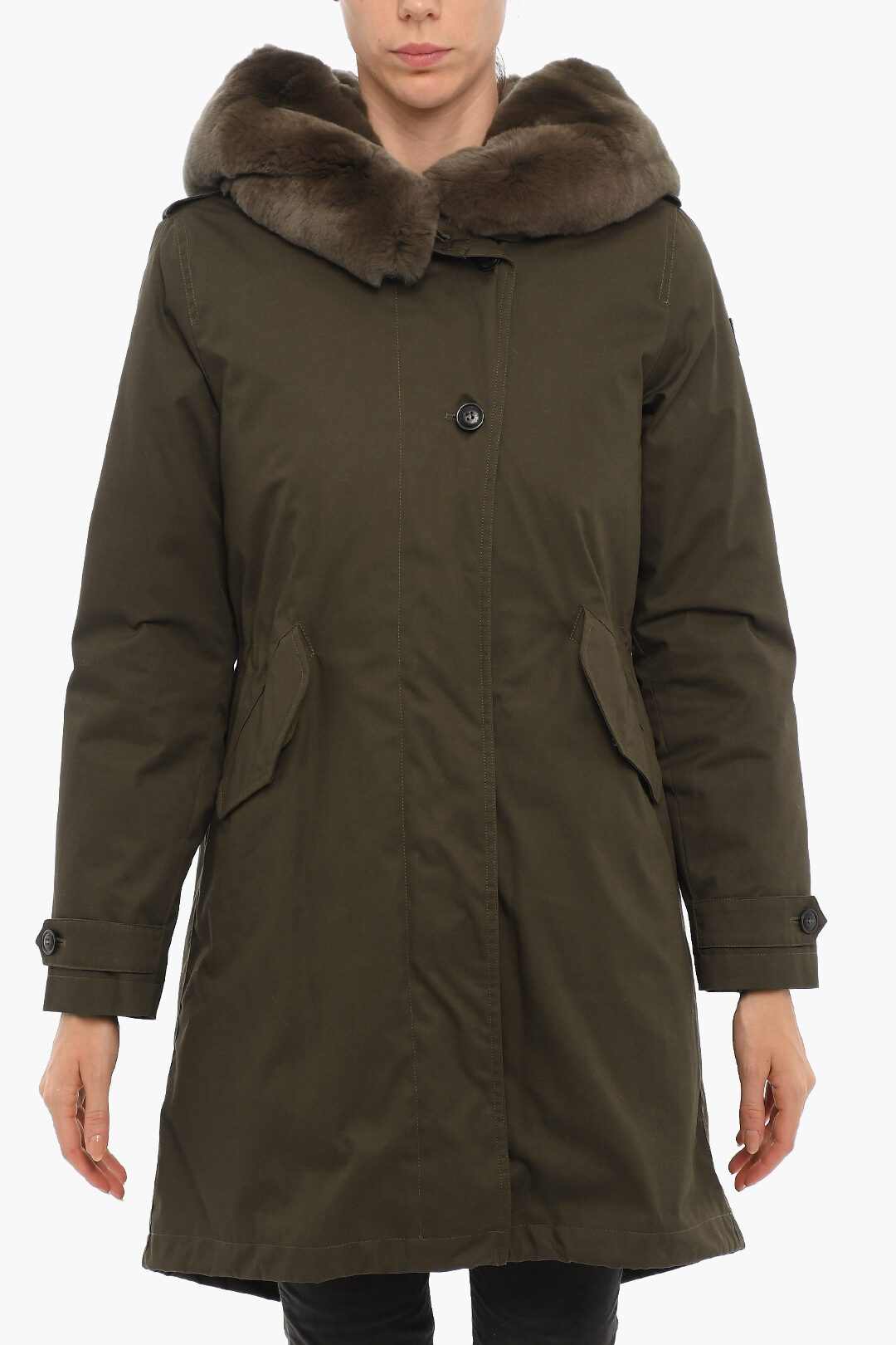 Woolrich Padded LITERARY REX Parka with Real Fur Detail women ...