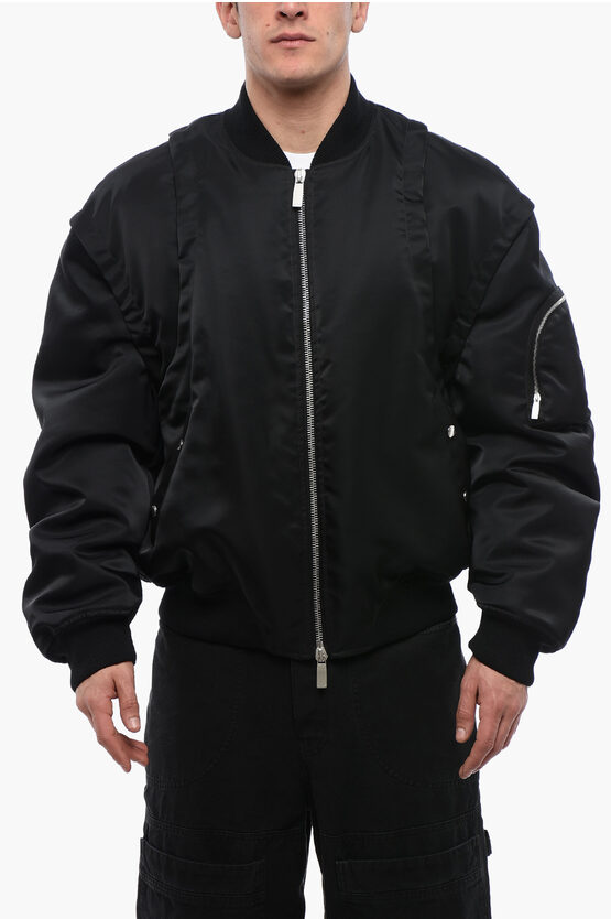 Off-white Padded Nylon Arrow Multipocketed Bomber Jacket