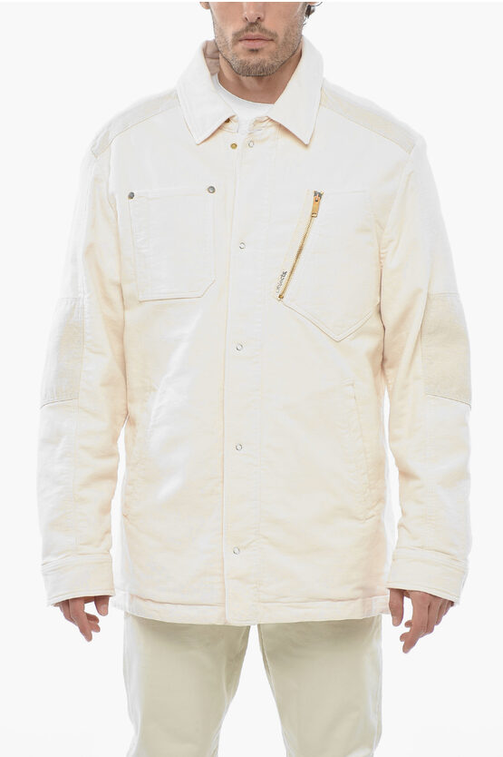 Objects Iv Life Padded Overshirt With Patch Detail In White