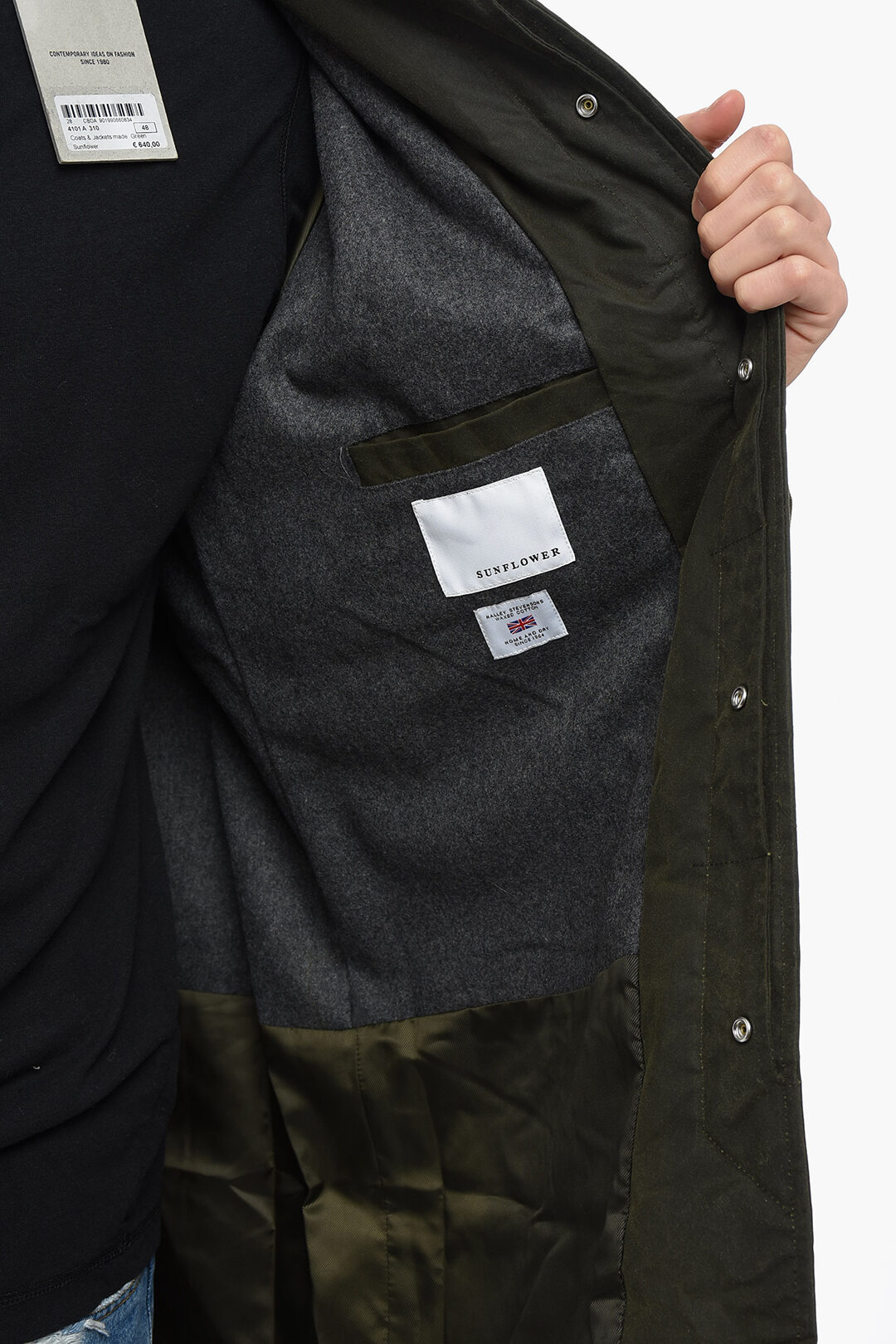 Sunflower Padded Oversized Coat with Corduroy Collar men