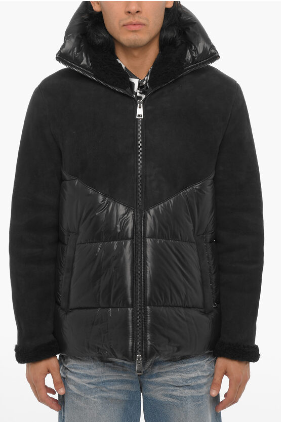 Shop Dacute Padded Suede And Nylon Vancouver Jacket With Hood