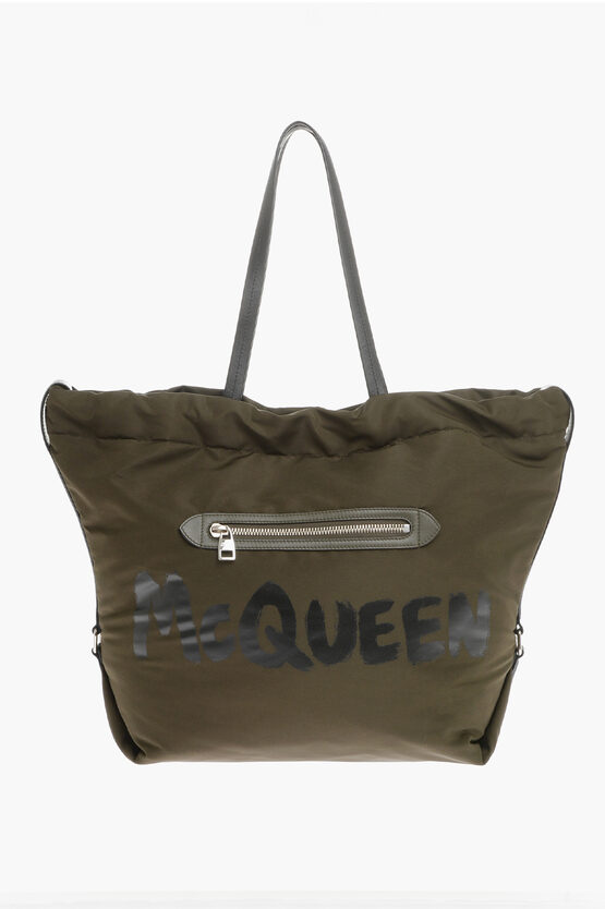 Alexander Mcqueen Padded The Bundle Tote Bag With Zipped Pocket In Brown