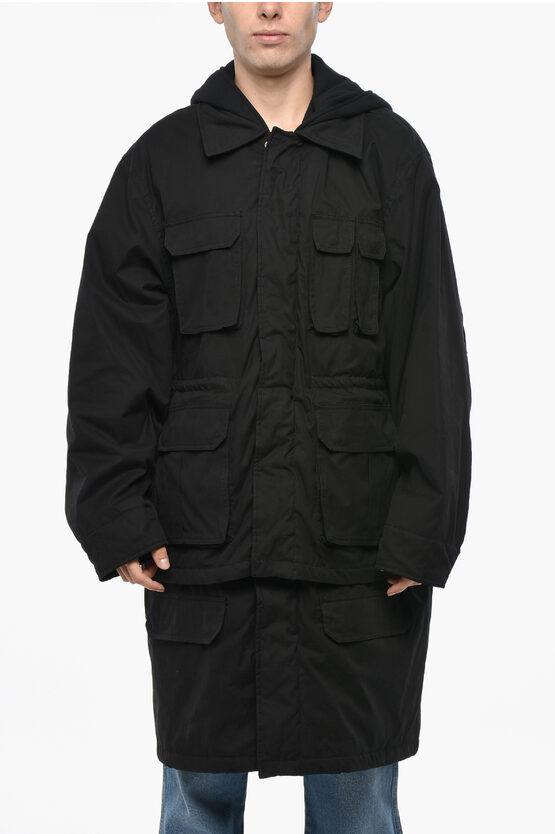 We11 Done Field Jacket With Classic Collar In Black