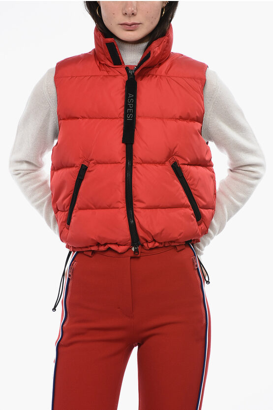 Shop Aspesi Padded Vest With Zip Pockets