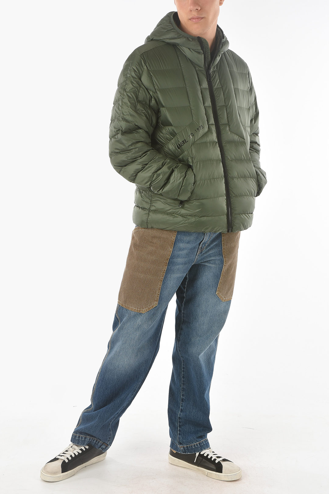 Diesel padded W-DWAIN-21 jacket with hood men - Glamood Outlet