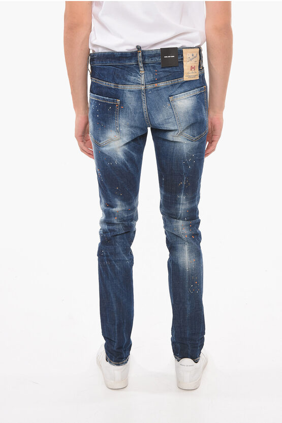 Dsquared2 Paint-splatter-printed COOL GUY Denims with Patch Detailing ...