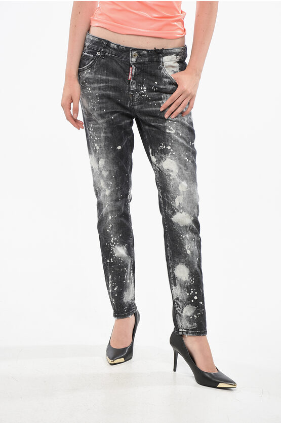 Dsquared2 Painting Effect Cool Girl Jeans 14cm Grösse 38 In Black