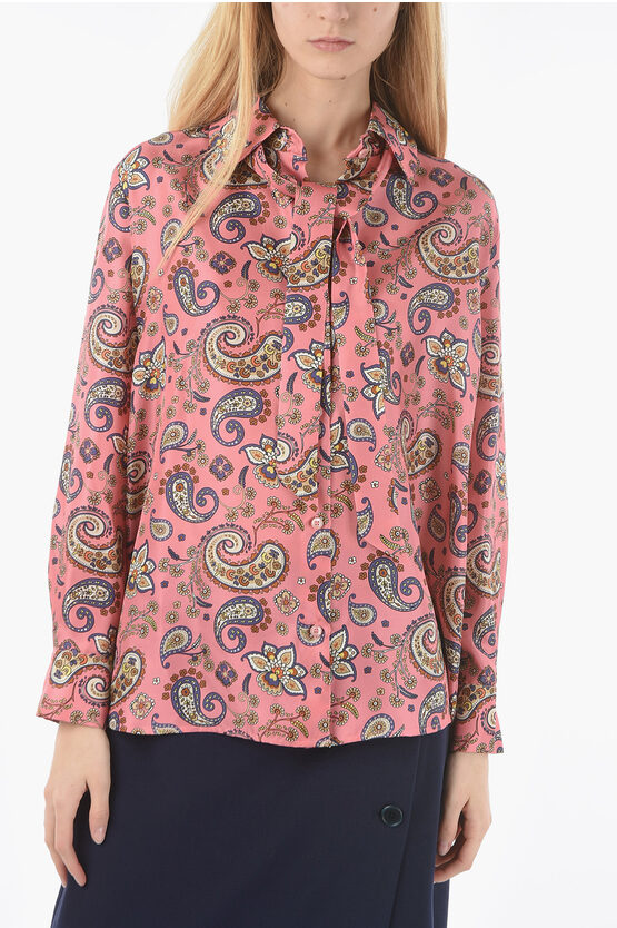 Altea Paisley Patterned Silk Betty Shirt In Pink