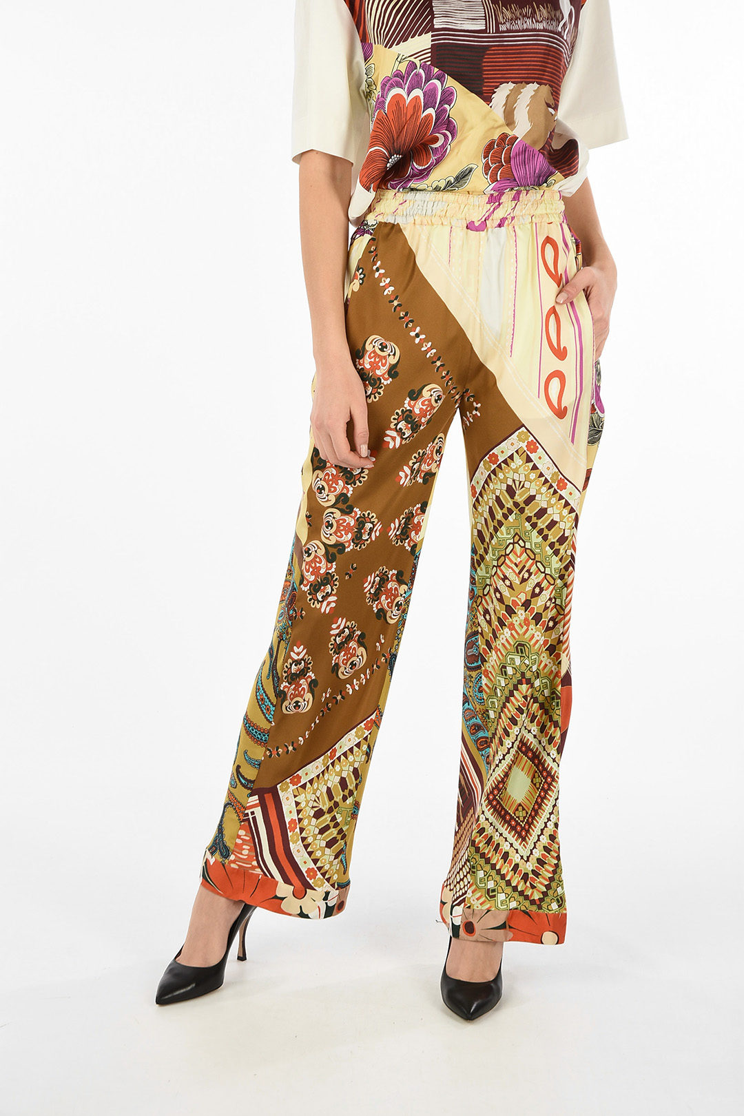 Chloe paisley silk drawstring waist 