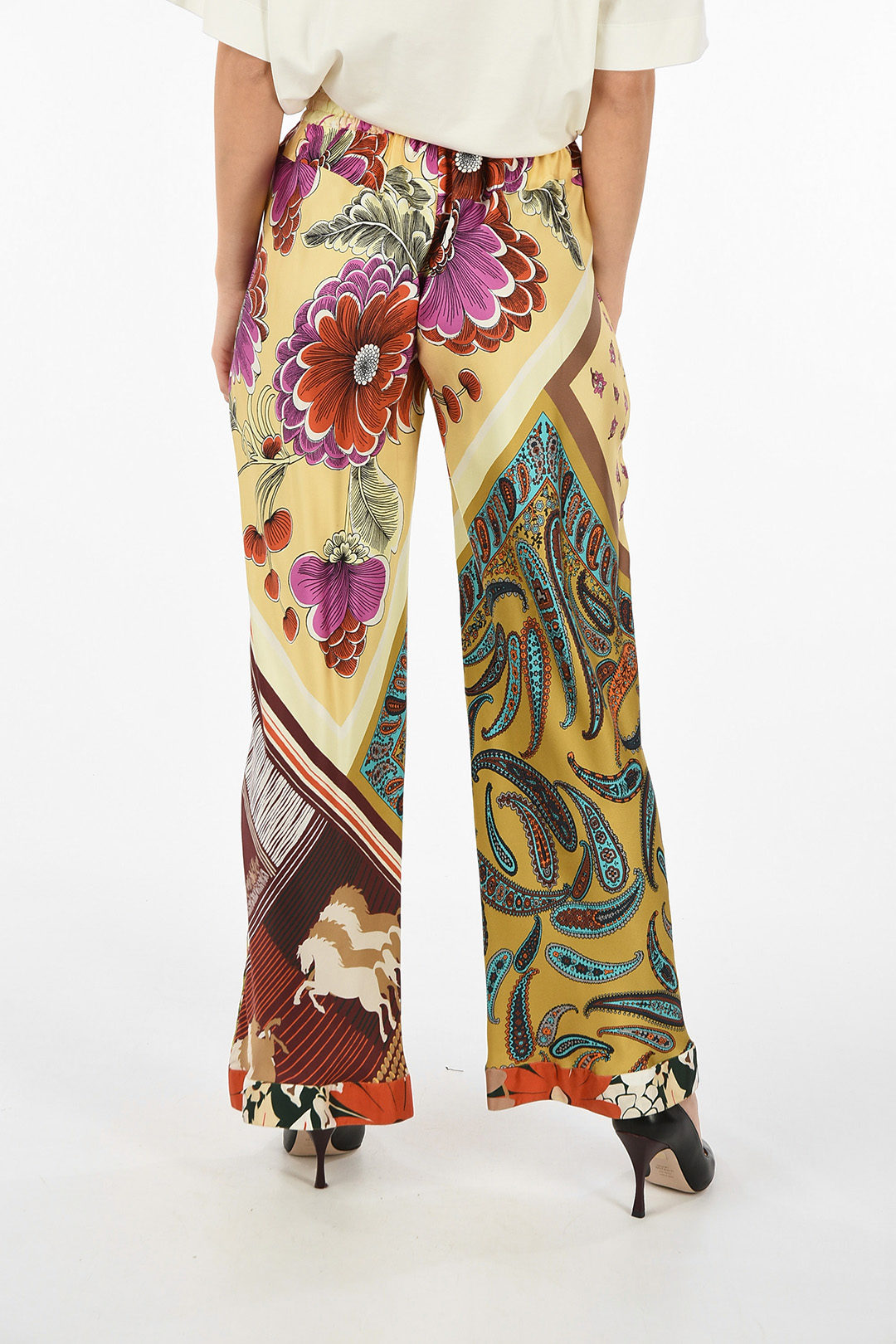 Chloe paisley silk drawstring waist 