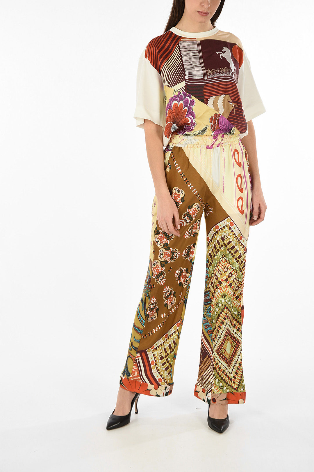 Chloe paisley silk drawstring waist 