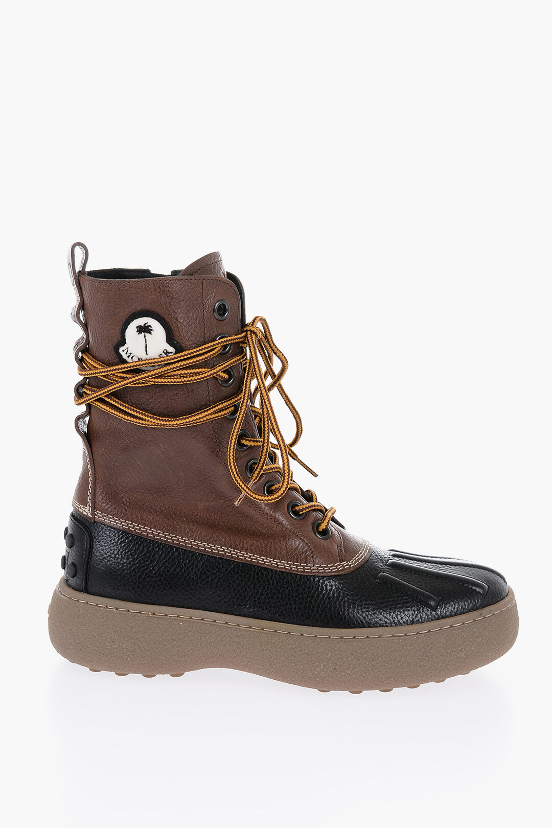 Tod's PALM ANGELS X MONCLER Two-Tone textured Leather Combat Tod's PALM ANGELS X MONCLER Two-Tone textured Leather Combat