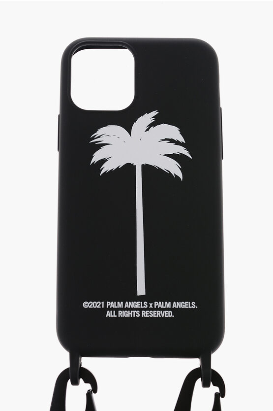Palm Angels Palm Tree Printed 11pro Neck Iphone Case In Black