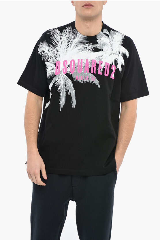 Shop Dsquared2 Palms Slouch T-shirt With Graphic Print