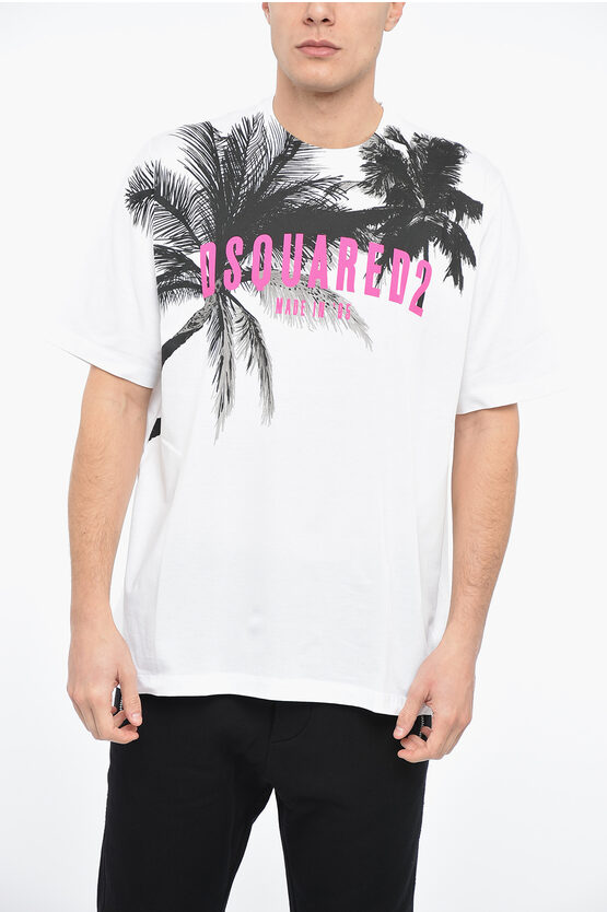 Shop Dsquared2 Palms Slouch T-shirt With Graphic Print