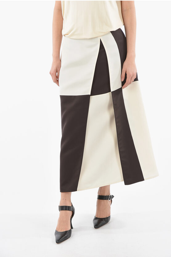 Jil Sander Panel Skirt With Deep Split On Front In White