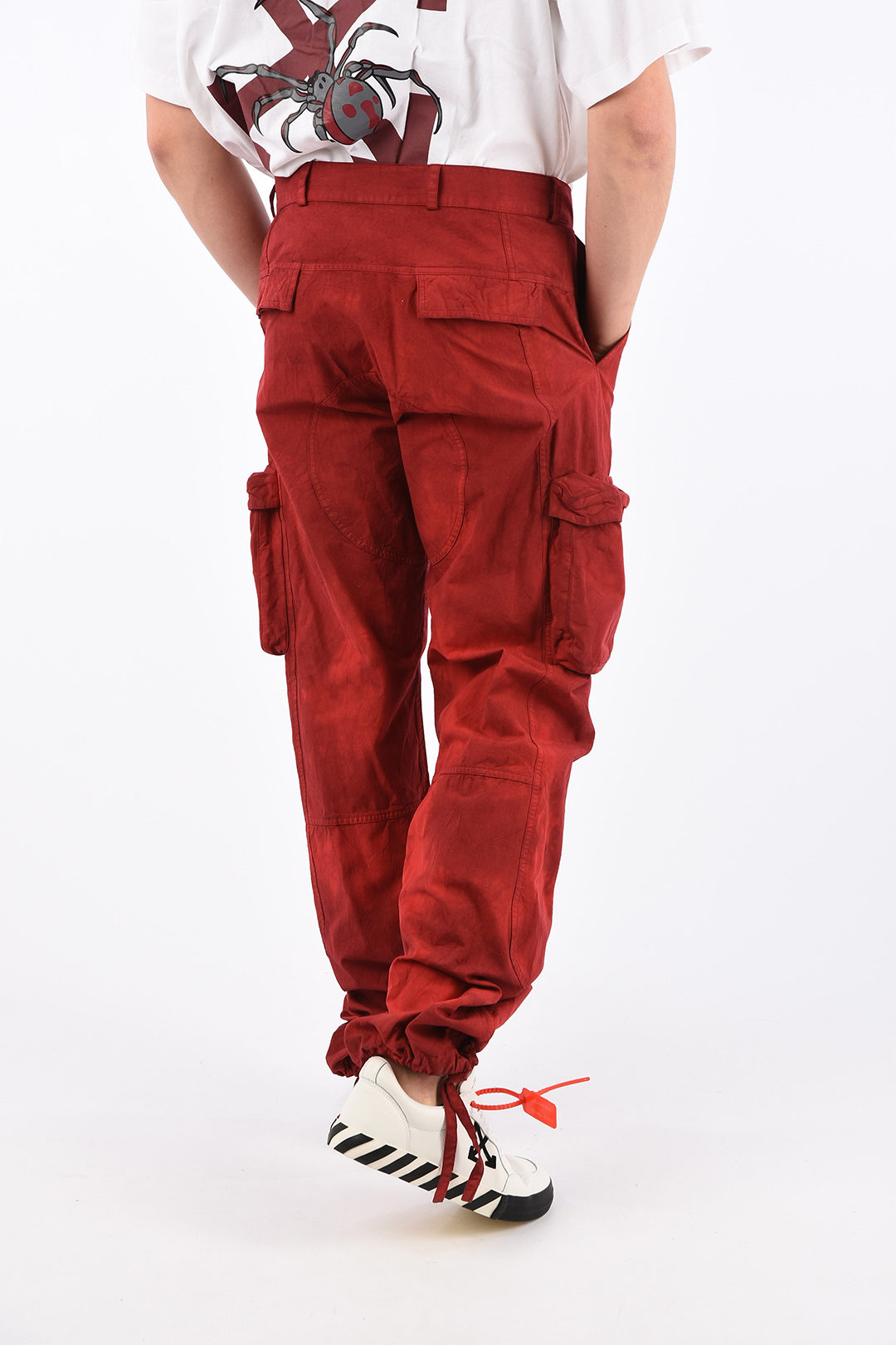 Off-White Pantalone Cargo con Effetto Tie Dye uomo Glamood Outlet