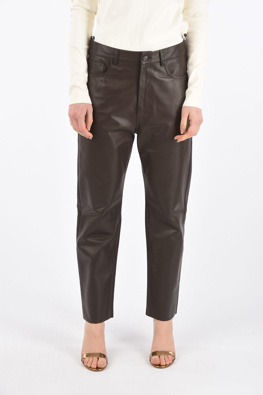DROMe Pantaloni 5 Tasche in Pelle donna - Glamood Outlet
